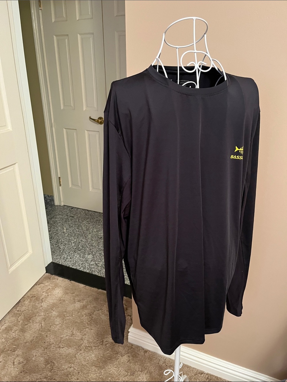 NWT Black Long-Sleeve Performance Shirt with Yellow Logo